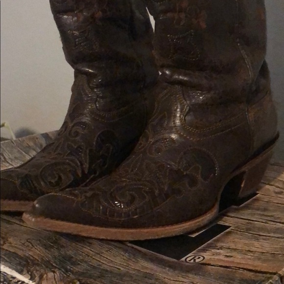 Corral women’s chocolate vintage lizard boots - Picture 2 of 4